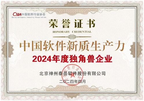 神州泰岳獲評首批“中國軟件新質生產力示范企業”，引領軟件服務創新浪潮